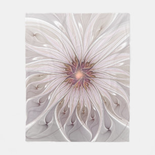 Couverture Polaire Imaginaire Floral, Abstraite Fleur Pastel Moderne