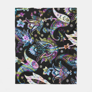 Couverture Polaire Imaginaire Floral Paisley : Ornement sans joint