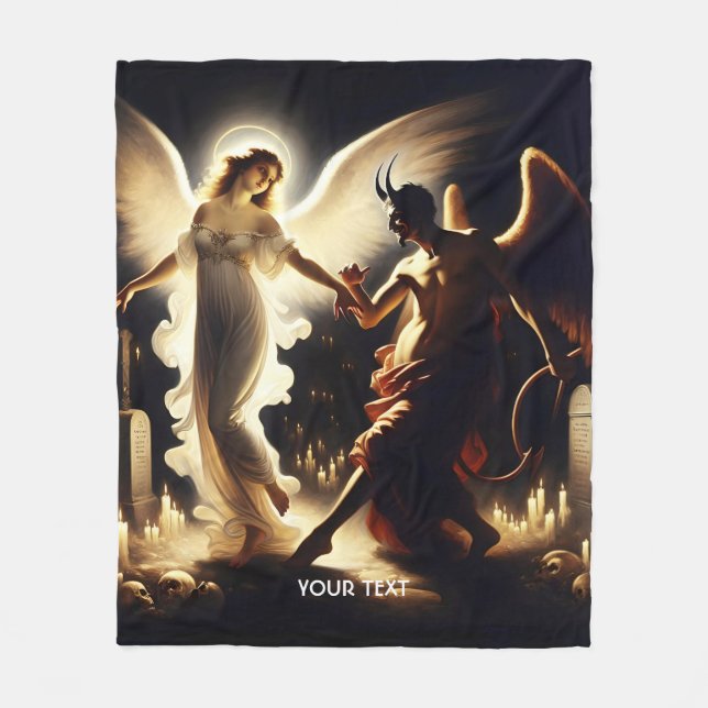 Couverture Polaire Imaginaire mignon Demon Ange Danser (Devant)