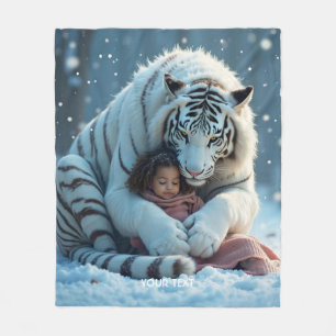 Couverture Polaire Imaginaire mignonne fille tigre hiver