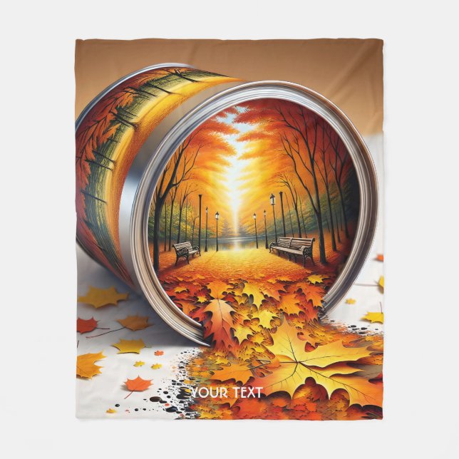 Couverture Polaire Imaginaire Mignonne Forêt Tin d'automne (Devant)