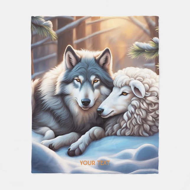 Couverture Polaire Imaginaire Mignonne Vivid Loup de mouton hiver (Devant)