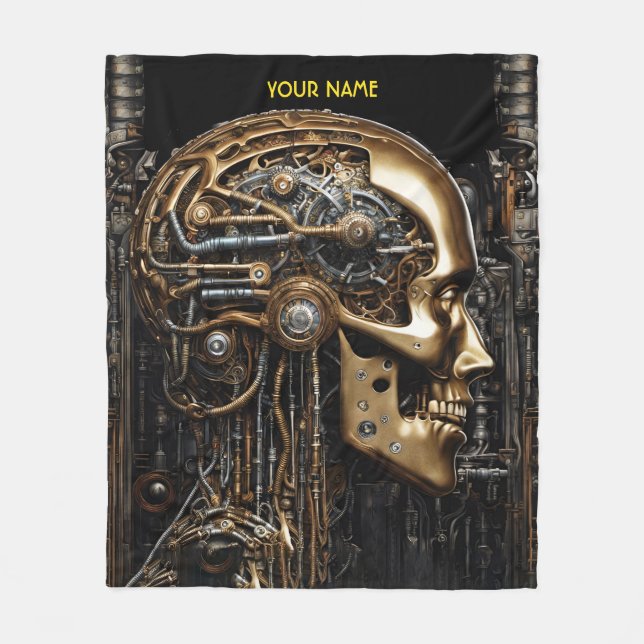 Couverture Polaire Imaginaire Steampunk Cyborg Cerveau (Devant)