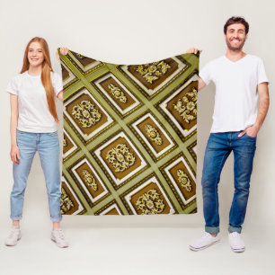Couverture Polaire Impression d'architecture verte et Brown