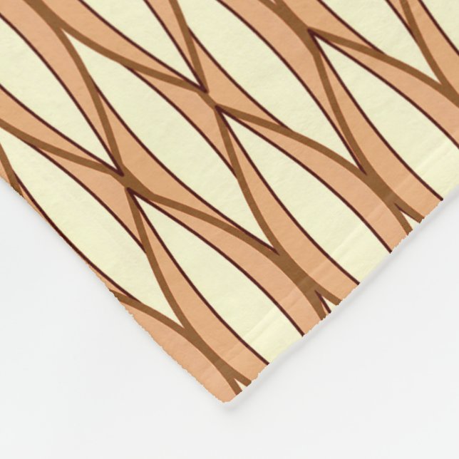 Couverture Polaire Impression de ruban du milieu du siècle - tan et c (Coin)