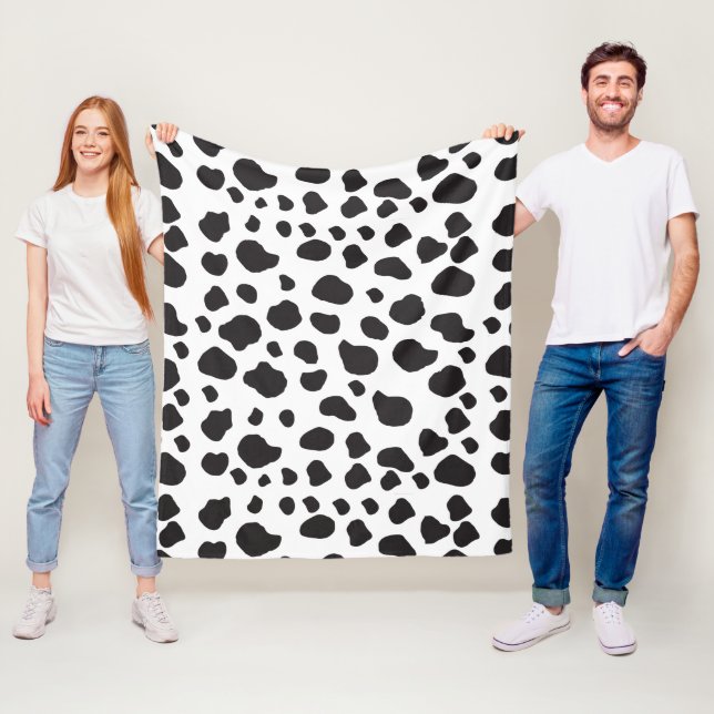 Couverture Polaire Impression De Vache, Motif De Vache, Spots De Vach (En situation)