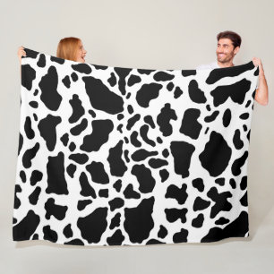 Couverture Polaire Impression de vache noire et blanche