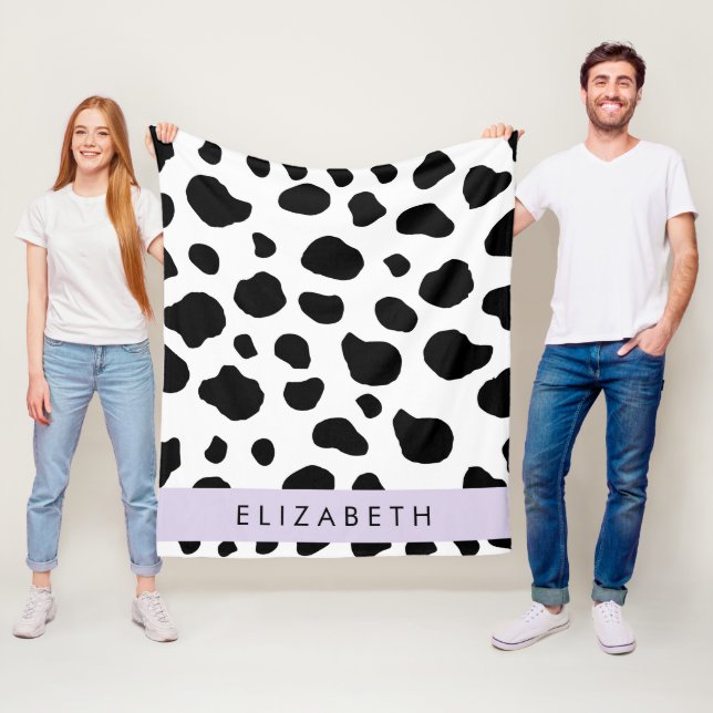 Couverture Polaire Impression De Vache, Spots De Vache, Noir Et Blanc (En situation)