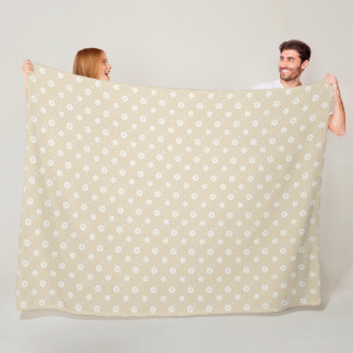 Couverture Polaire Impression florale blanche sur tan