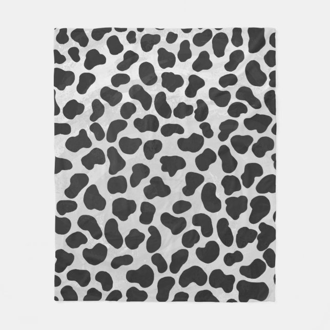 Couverture Polaire Impression noire et blanche dalmate (Devant)