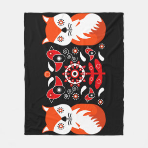 Couverture Polaire Imprimantes d'art populaire scandinave   Fleece de