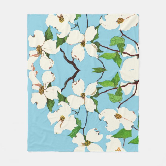 Couverture Polaire imprimerie de fleurs de bois (Devant)