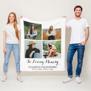 Couverture Polaire In Love Memory 4 Photo Collage Funeral Memorial