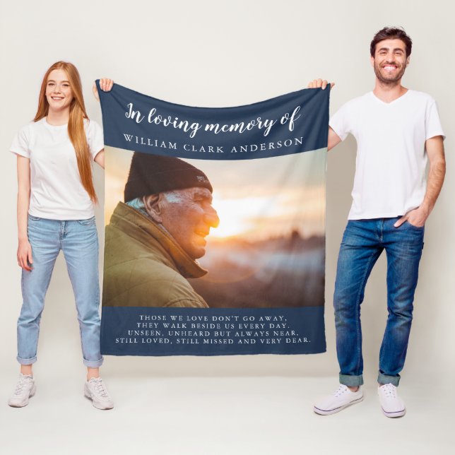 Couverture Polaire In Love Memory Photo Poem Hommage Blanket (En situation)