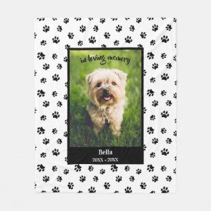 Couverture Polaire In Loving Memory Chien Photo Empreintes de pattes