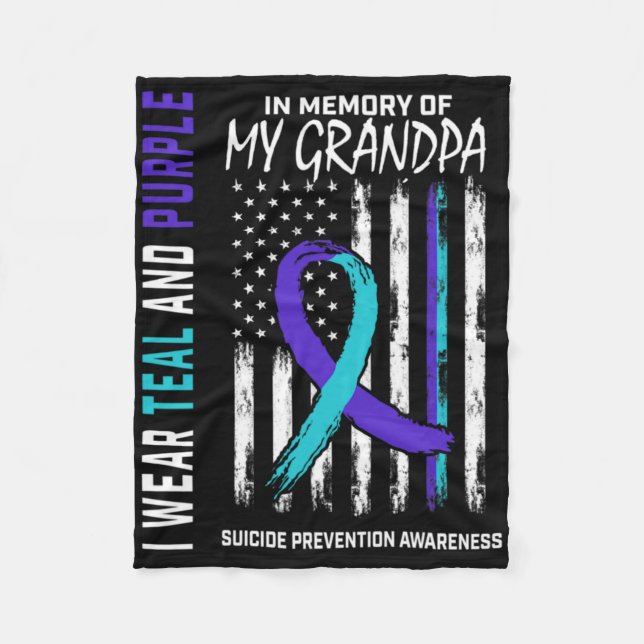 Couverture Polaire In Memory Grandpa Suicide Awareness Prevention Ame (Devant)