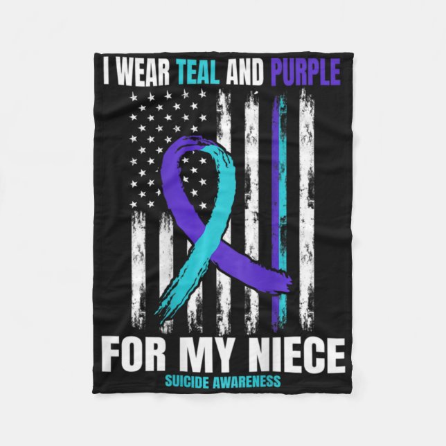 Couverture Polaire In Memory Of My Niece Suicide Awareness Usa Flag C (Devant)