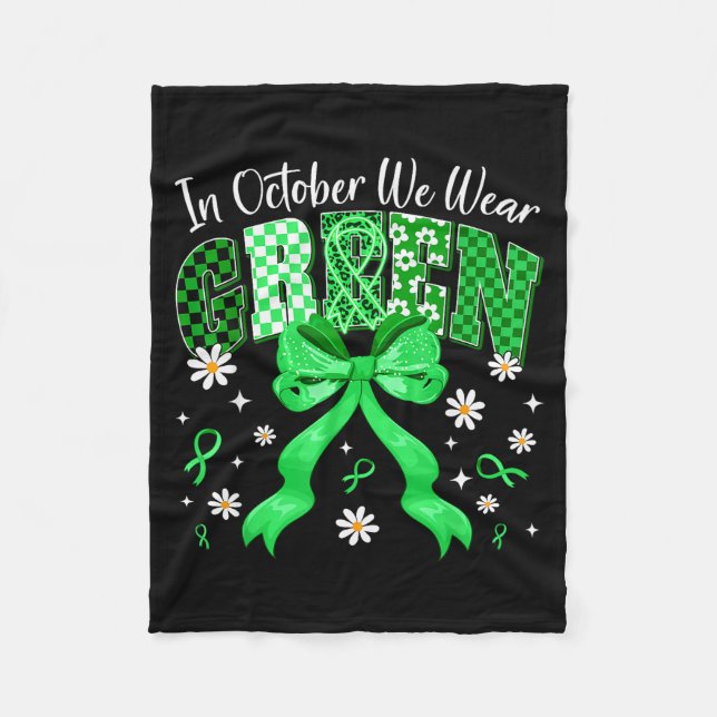 Couverture Polaire In October We Wear Green For Dwarfism Awareness Gi (Devant)