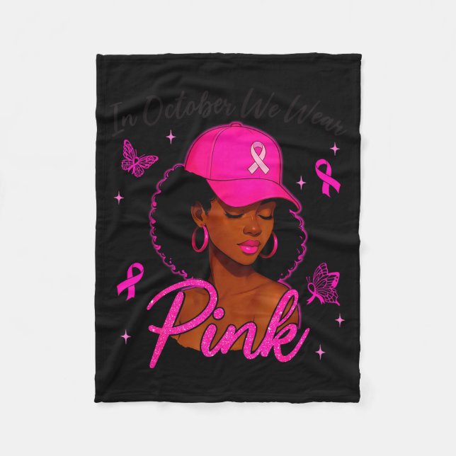 Couverture Polaire In October We Wear Nk Black Women Breast Cancer Aw (Devant)
