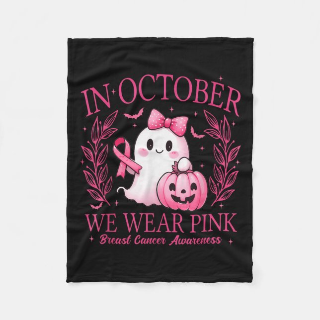 Couverture Polaire In October We Wear Nk Ghost Witch Breast Cancer Aw (Devant)