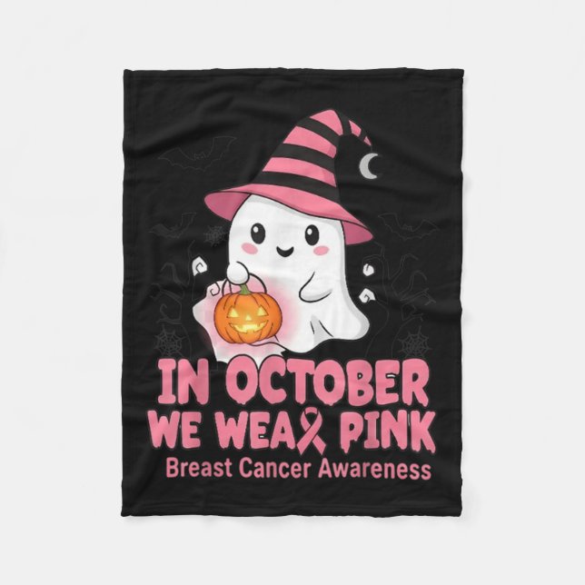 Couverture Polaire In October We Wear Nk Ghost Witch Breast Cancer Aw (Devant)