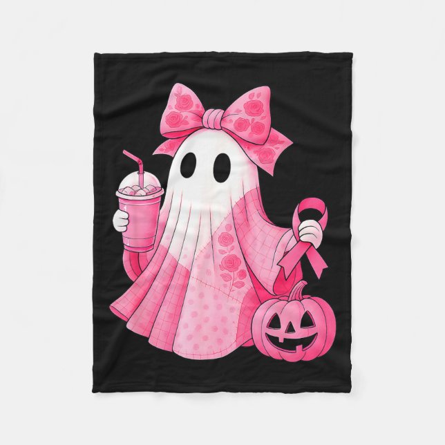 Couverture Polaire In October We Wear Nk Ghost Witch Breast Cancer Aw (Devant)
