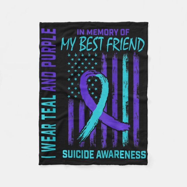 Couverture Polaire Indicateur turquoise de sensibilisation au suicide (Devant)