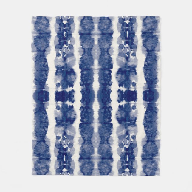 Couverture Polaire Indigo Art : Chaos Aquarelle Abstrait. (Devant)