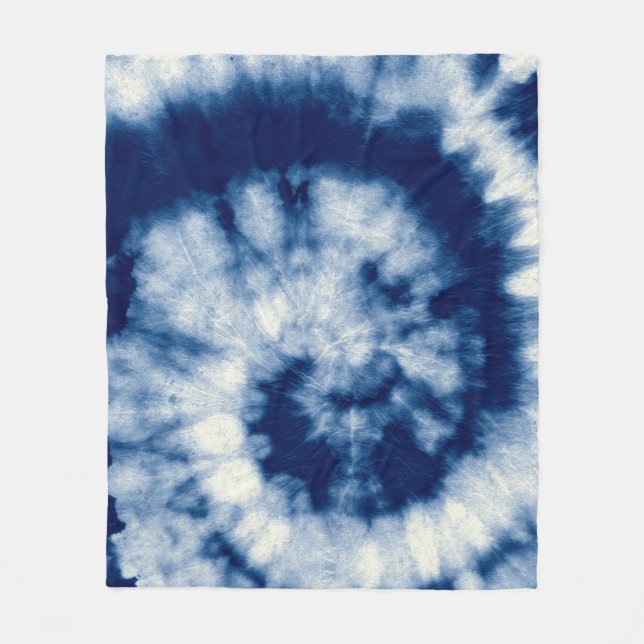 Couverture Polaire Indigo Round. Teinture à tarte bohémienne. Psyched (Devant)