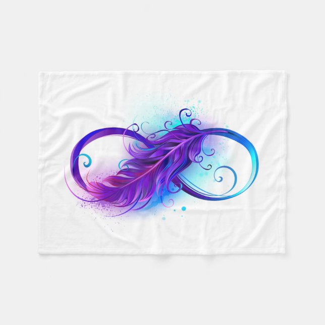 Couverture Polaire Infinity with purple feather (Devant (Horizontal))