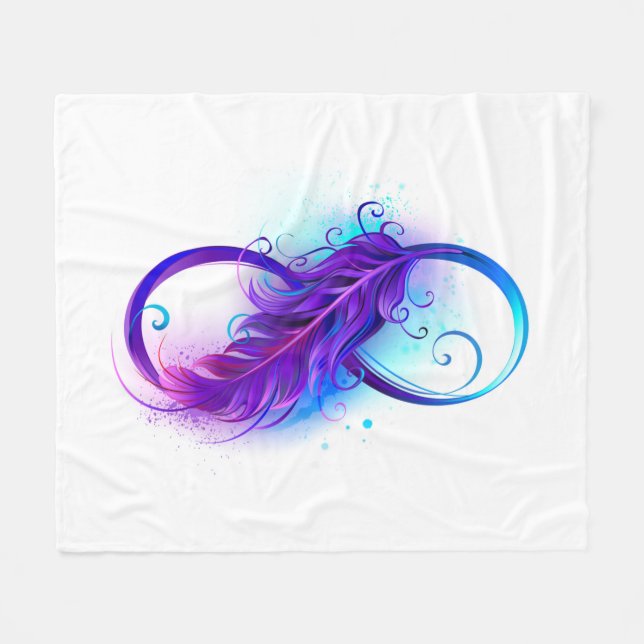 Couverture Polaire Infinity with purple feather (Devant (Horizontal))