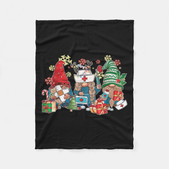 Couverture Polaire Infirmière de Noël Hommes Femmes Noël Père Noël (Devant)