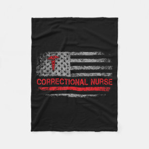 Couverture Polaire Infirmière drapeau américain infirmière correction