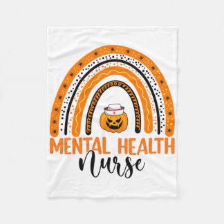 Couverture Polaire Infirmière Halloween Citrouille Rainbow santé ment