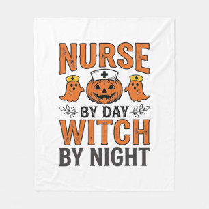 Couverture Polaire Infirmière Halloween Sorcière la nuit Vintage Shir