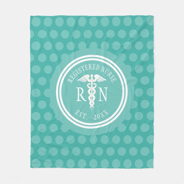 Couverture Polaire Infirmière inscrite RN Caduceus Année d'obtention  (Devant)