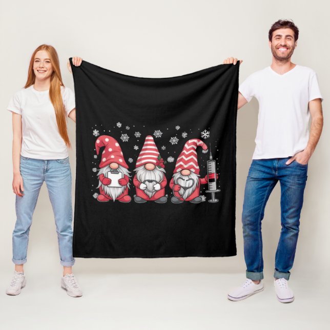 Couverture Polaire Infirmière Noël Gnomes mignon Xmas Scrub (En situation)