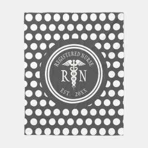 Couverture Polaire Infirmière personnalisée RN Médicale Caduceus