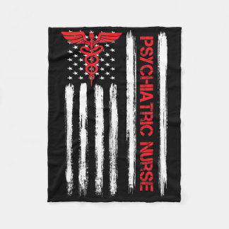 Couverture Polaire Infirmière psychiatrique Drapeau américain Rn Sant