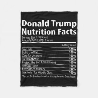 Couverture Polaire Informations nutritionnelles sur Donald Trump État