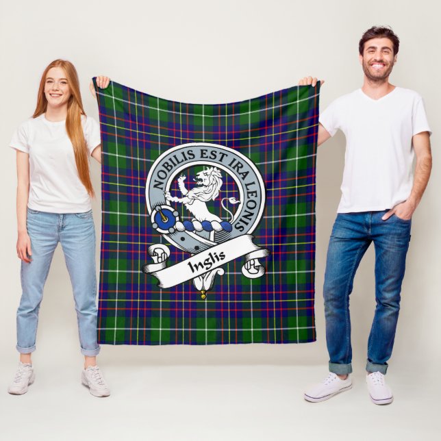 Couverture Polaire Inglis Moderne Clan Badge Tartan Plaid (En situation)