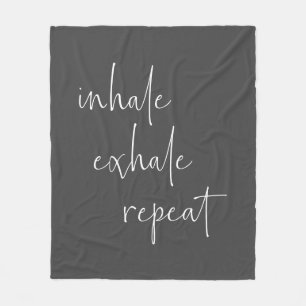 Couverture Polaire Inhale Exhale Inspiration Citation Minimaliste Gri