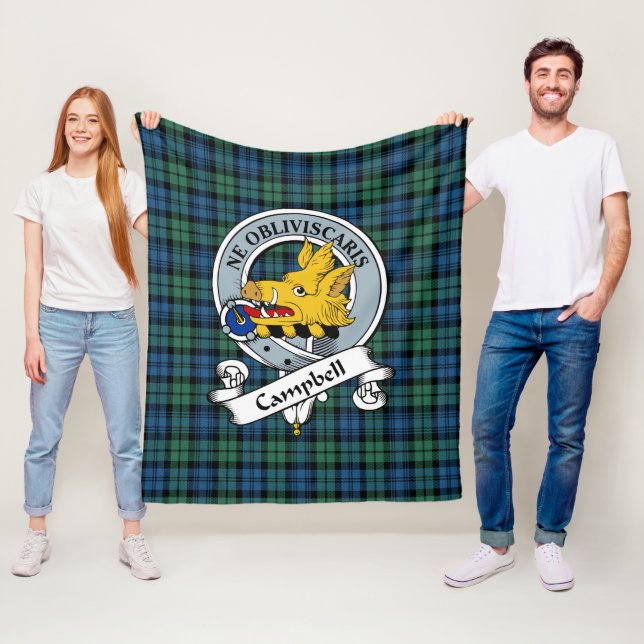 Couverture Polaire Insigne de clan de Campbell Tartan Plaid (En situation)