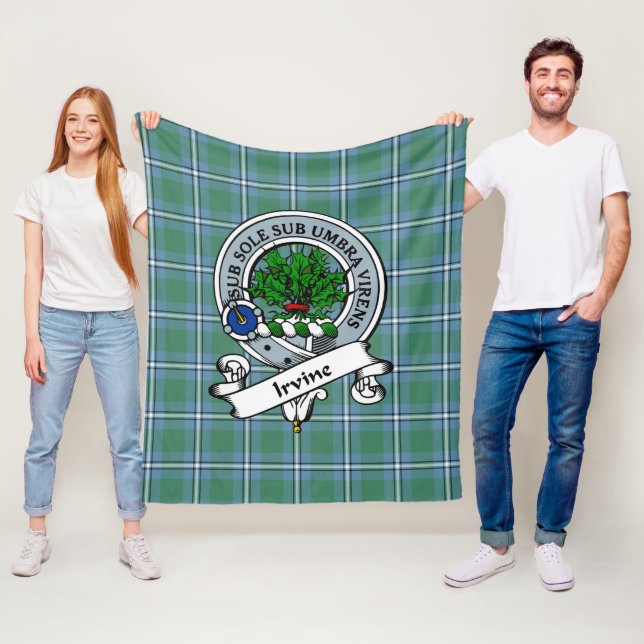 Couverture Polaire Insigne De Clan D'Irvine Tartan Plaid (En situation)
