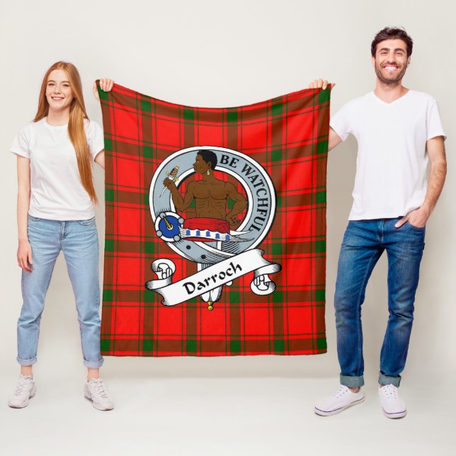 Couverture Polaire Insigne de clan foncé Tartan Plaid (En situation)