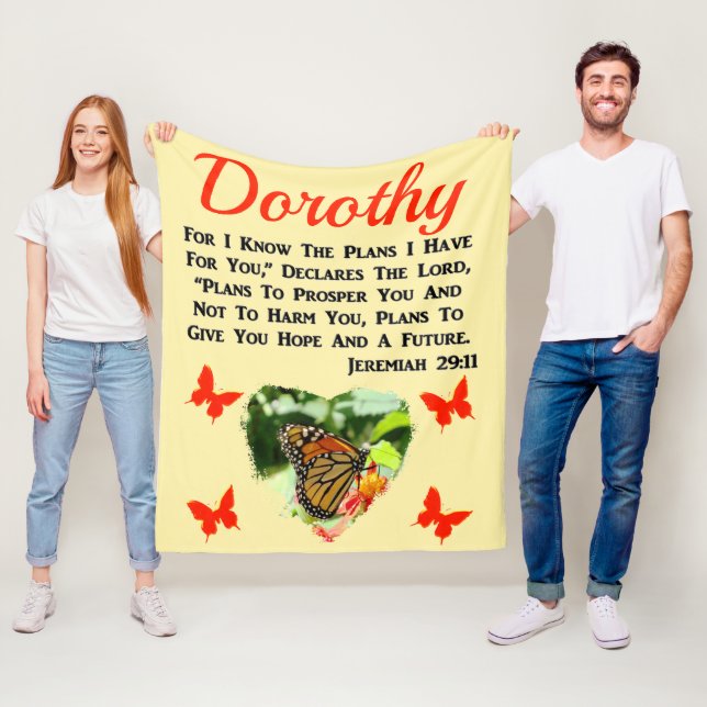 COUVERTURE POLAIRE INSPIRANT JEREMIAH 29:11 PERSONNALISÉ BUTTERFLY (En situation)