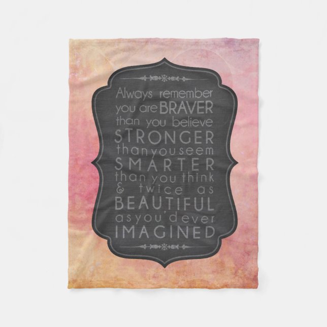 Couverture Polaire Inspiration courageuse, forte, futée et belle (Devant)