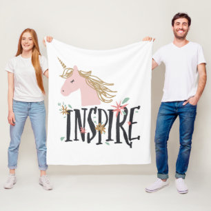Couverture Polaire Inspirez la licorne de crinière d'or de  