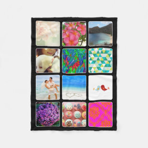 Couverture Polaire INSTAGREZ-LE ! 12 PHOTOS/do-it-yourself FLEECE BLA