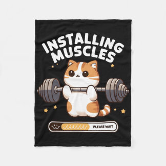 Couverture Polaire Installation de Muscles Veuillez Attendre Funny Ca